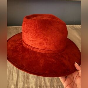 Stylish Red Suede Hat perfect for Rodeo
